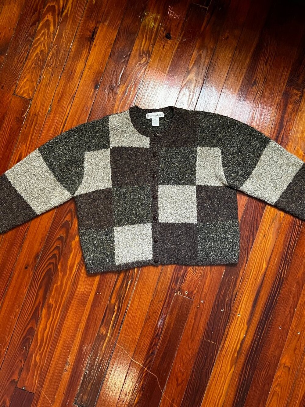 Earthy Patchwork Cardigan Sweataer - Picture 9 of 10